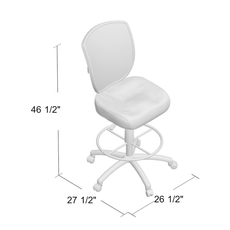 Mea Drafting Stool Chair, Adjustable Height, Black Mesh, Chrome Footring