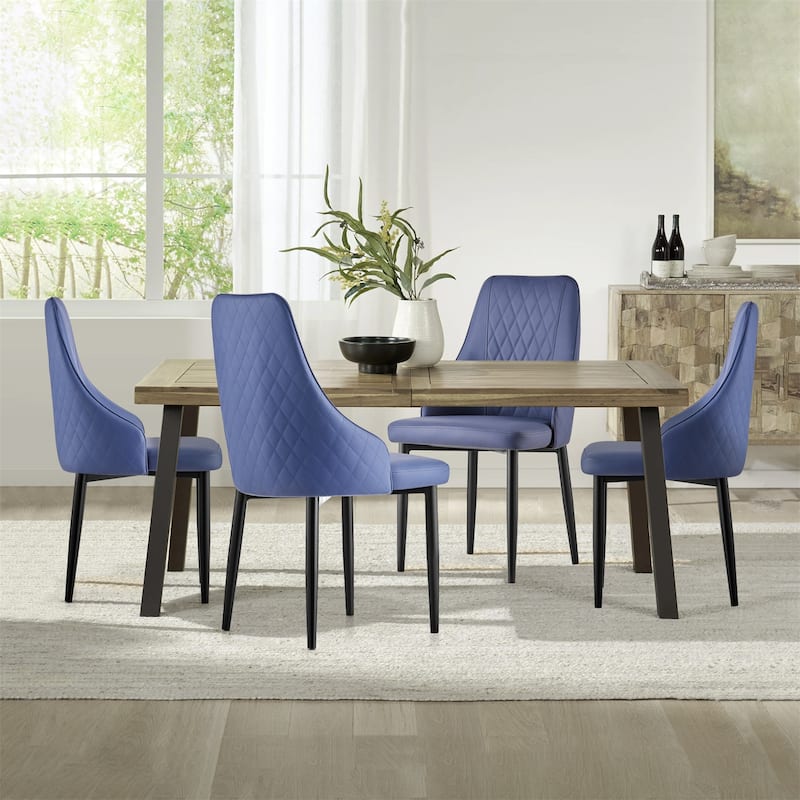 Faux Leather Upholstered Dining Chairs Set of 2 - 35.63"H x 17.72"W x 17.32"D