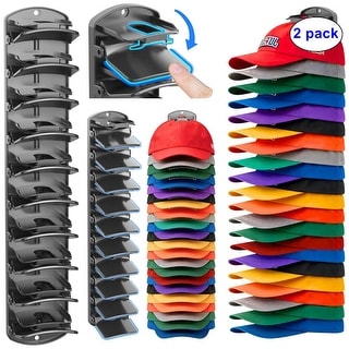 Double Capacity Hat Organizer for Baseball Caps 2 Packs - 40 Cap ...