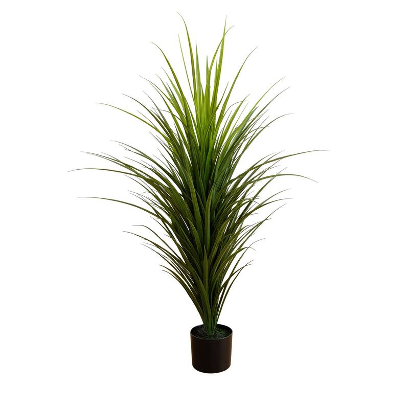 Potted UV Resistant Artificial Grass Plant - 4' - Green