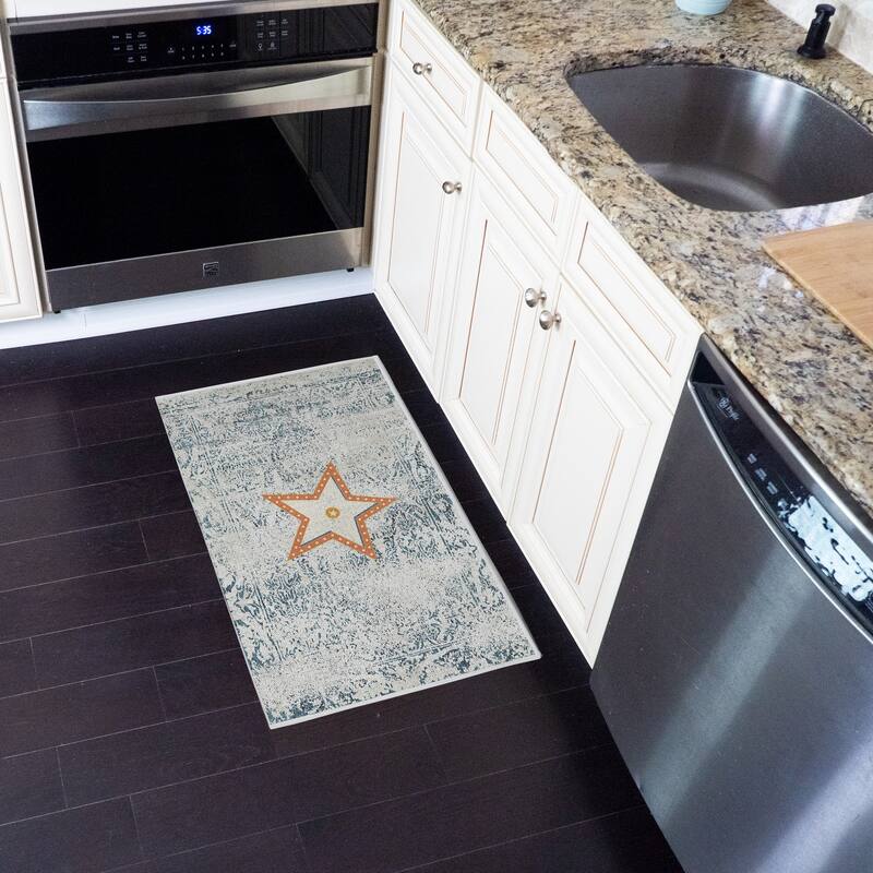 SussexHome Non-Skid Ultra-Thin Area Rugs for Laundry Room, Entryway, Bathroom and Kitchen - Washable Multipurpose Floor Mat
