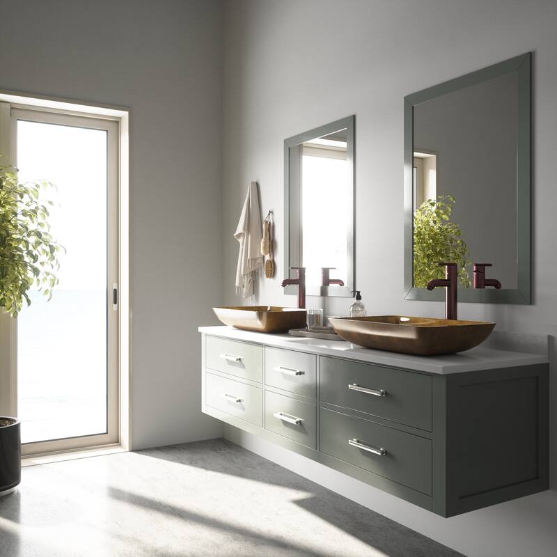 Vigo 22-1/4" Glass Bathroom Vessel Sink