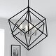 preview thumbnail 1 of 8, Rad 4 Light Mid-Century Modern Geometric Cage Bulb Pendant Black and Satin Nickel - 23.5-in. W x 30-in. H x 23.5-in. D