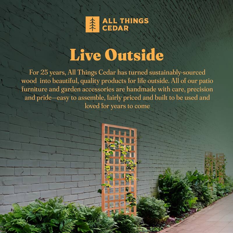 All Things Cedar 84"x33" Outdoor Single Trellis Handcrafted for Climbing Plants - 14
