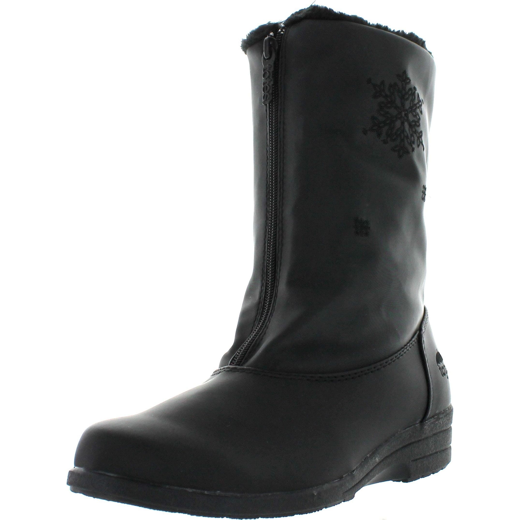 totes black and white boots