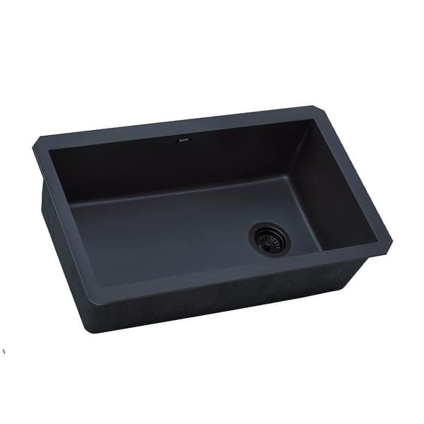 slide 2 of 5, Ruvati 32 x 19 inch Undermount Granite Composite Kitchen Sink - Catalina Blue - RVG2033LU
