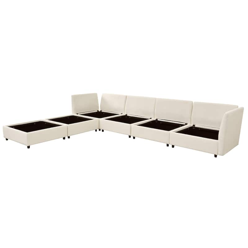 126inch Versatile 6-Piece Modular Sofa Bed