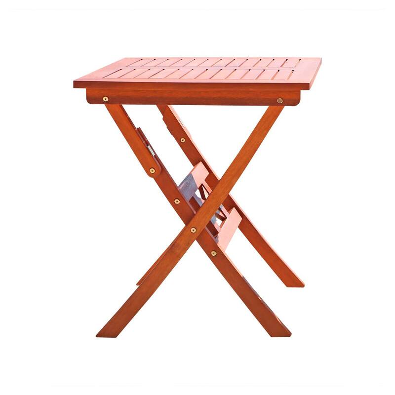 Lucius Reddish Brown Folding Bistro Table and Chair Dining Set - Only 1 Square Table