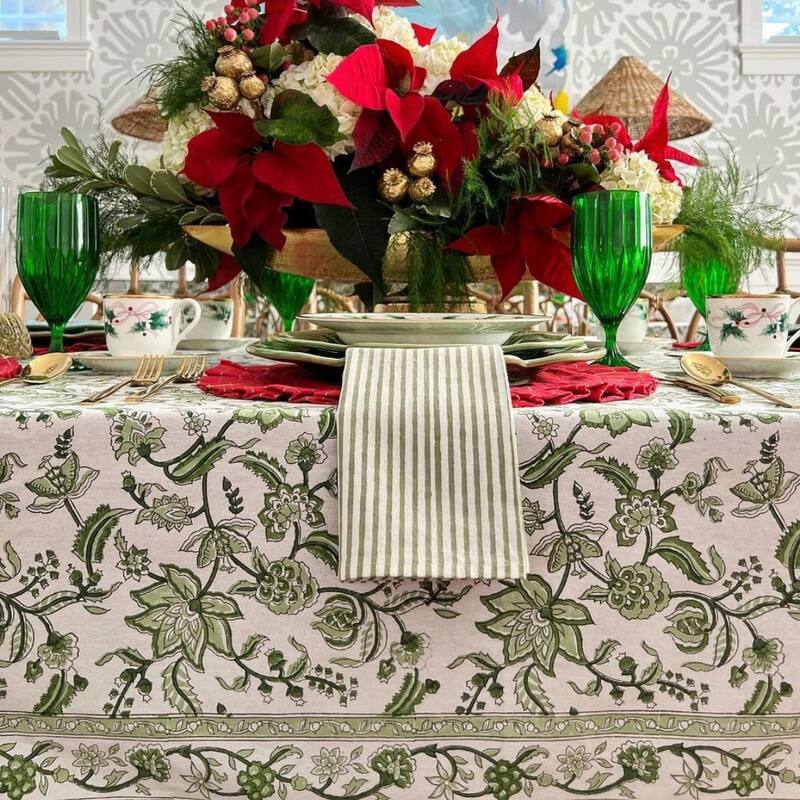 Green Chintz Tablecloth