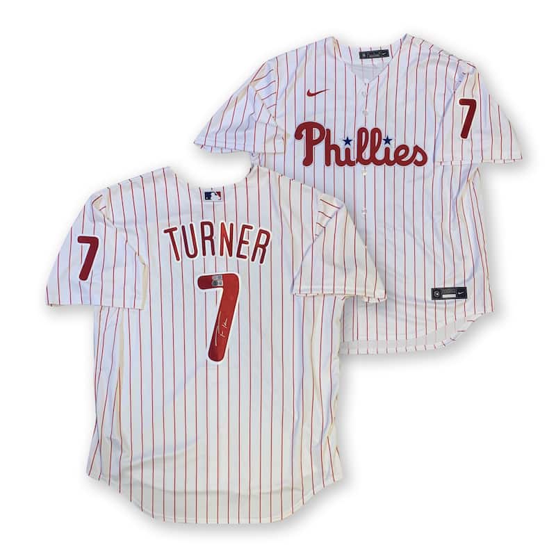 Trea Turner Autographed Philadelphia Phillies Signed Nike Baseball Jersey Beckett COA - 8'6" x 11'6"