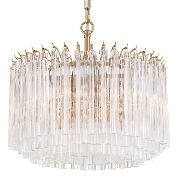 slide 2 of 11, Crystorama Lighting Group LOF-5005 Lofton 5 Light 18" Wide Pendant / Aged Brass