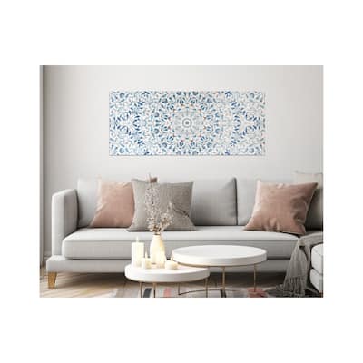 "Ornate Pattern" Watercolor Print on Planked Wood Wall Art