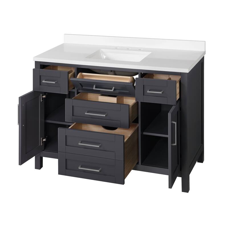 OVE Decors Tahoe Dark Charcoal Vanity with Mirror