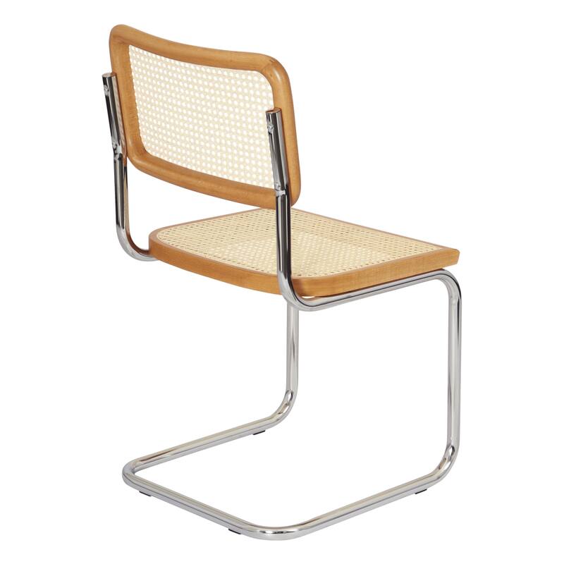Breuer Chair Company Marcel Breuer Cesca Cane Cantilever Side Chair w/ Chrome Steel Frame (Various Wood & Cane Colors)