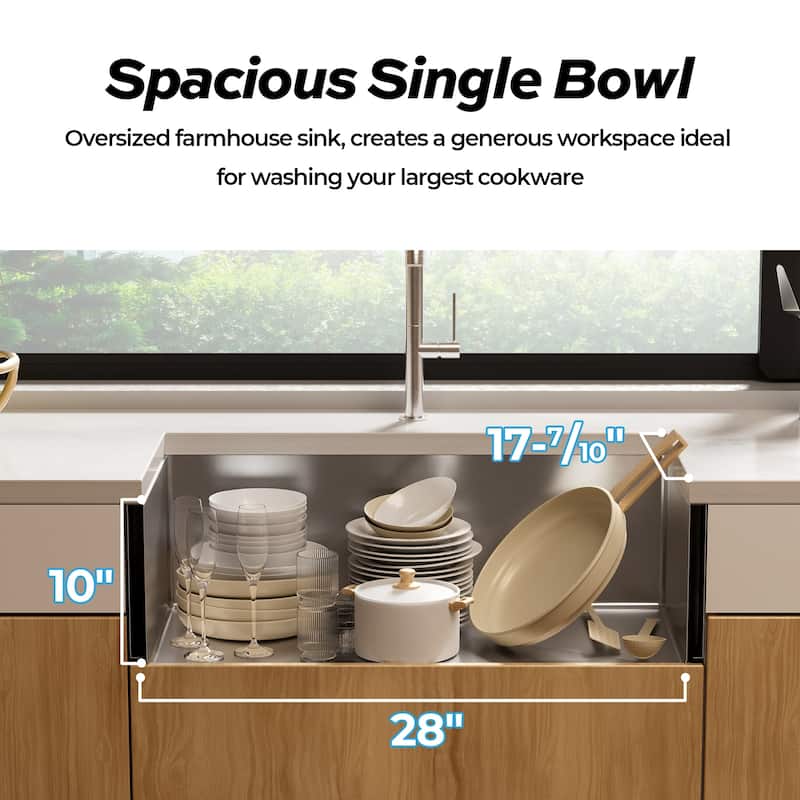 30 inches 16 Gauge Farmhouse Sink Stainless Steel with Accessories