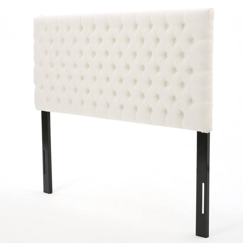 Queen Size Upholstered Bed Headboard with Button Tufted Design, Adjustable Solid Wood Frame with Metal Legs