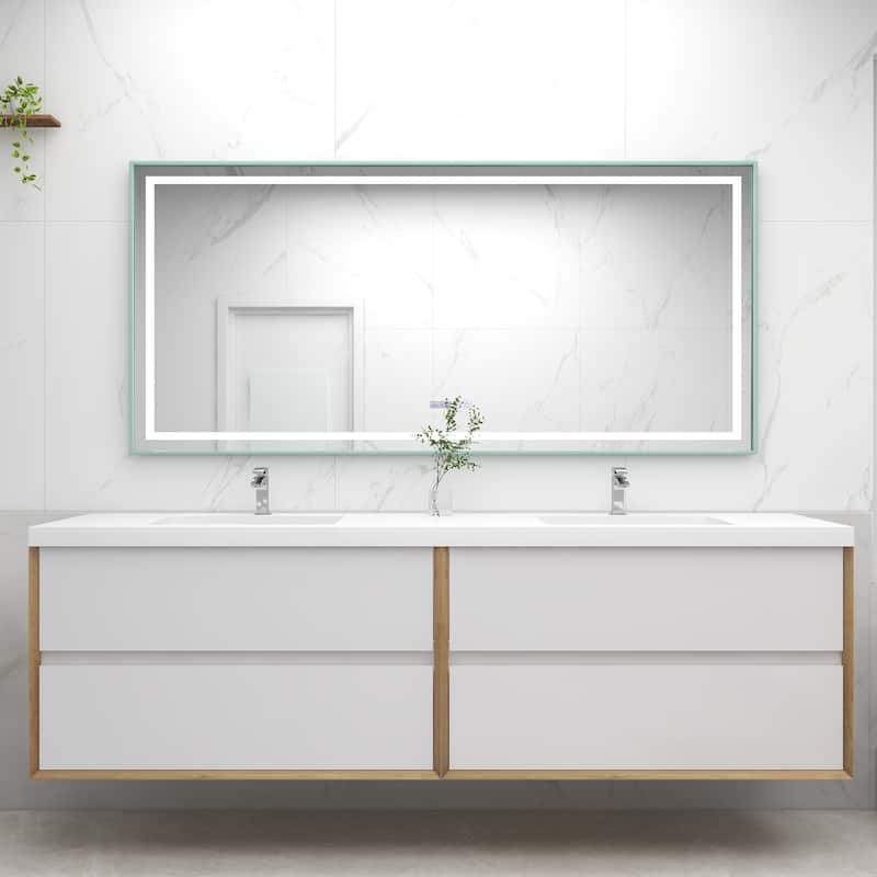 Selina 84" Wall Mounted Vanity with Double Sink - 84