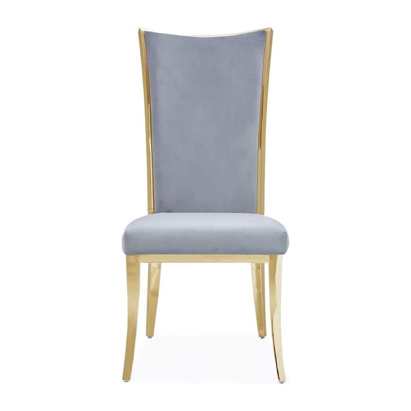 Massimo Titanium Gold Stainless Steel Dining Chair, Set of 2 - Grey