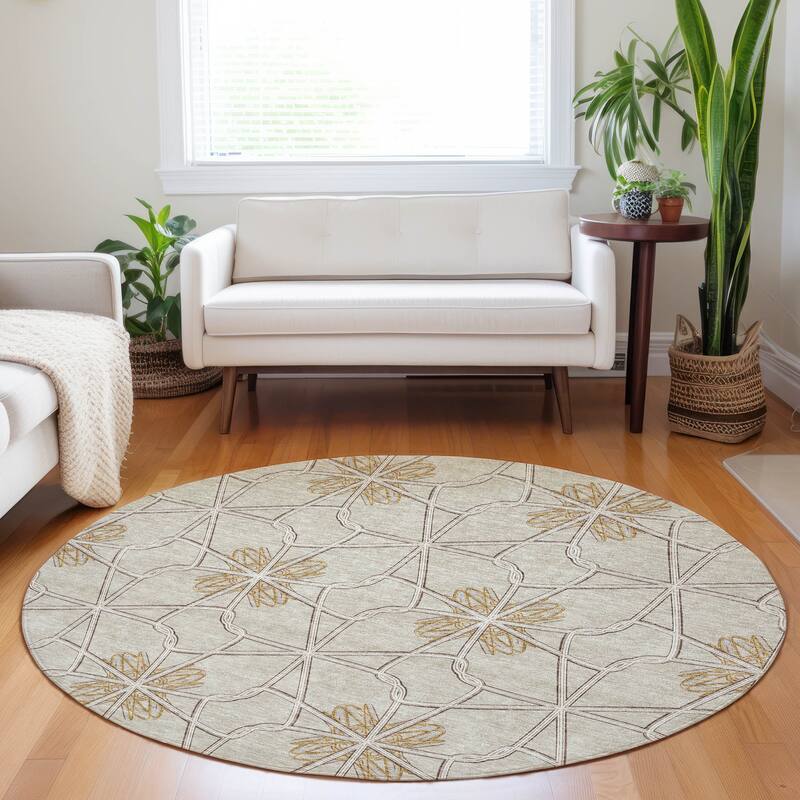 Machine Washable Indoor/ Outdoor Chantille Contempoary Whimsy Rug