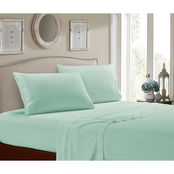 1800 Series Cotton Satin Feel Dobby Stripe Sheet Set Assorted colors and sizes On Sale Bed Bath Beyond 30672594