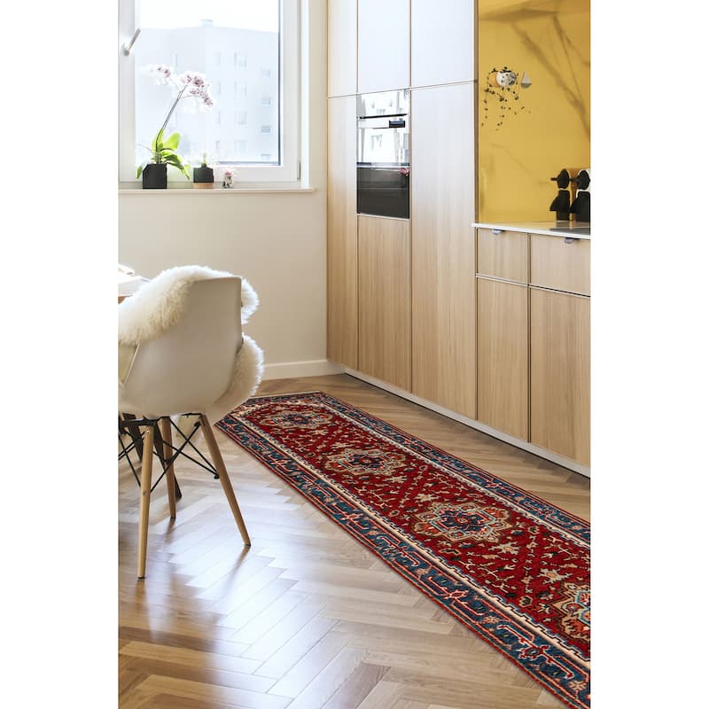 ECARPETGALLERY Hand-knotted Serapi Heritage Red Wool Rug - 2'5 x 16'2