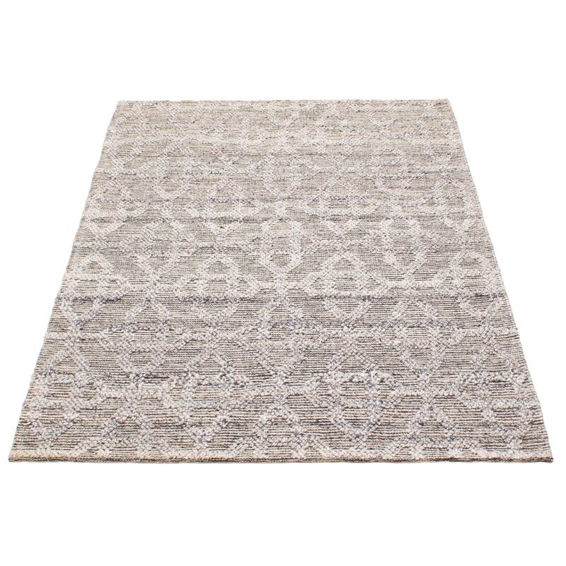 ECARPETGALLERY Braid weave Sienna Grey Wool Rug - 5'2 x 7'3