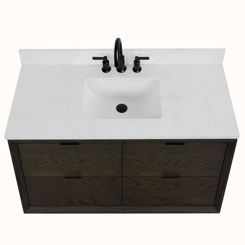 Legion Furniture WH25 Solid Wood Contemporary Bathroom Vanity with 1" thick Artificial top