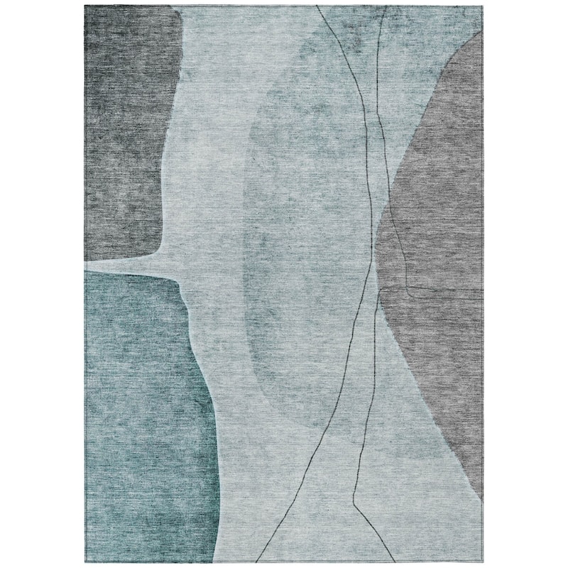 HomeRoots Abstract Transitional Rectangle Outdoor Rug