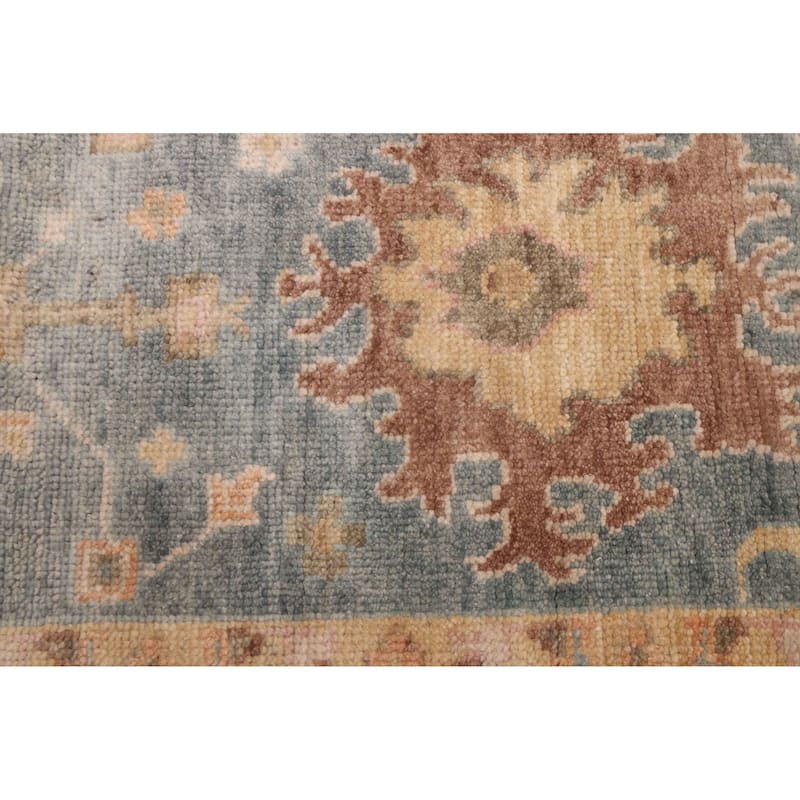 ECARPETGALLERY Hand-knotted Modern Oushak Light Denim Blue Wool Rug - 8'1 x 10'0