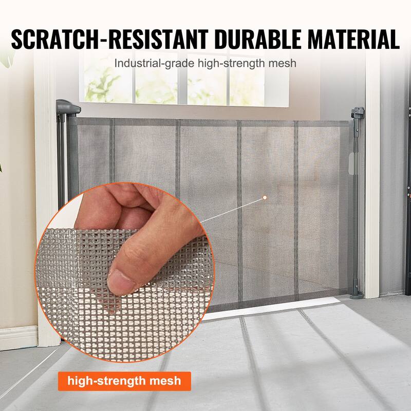 Mesh Foldable Wide Retractable Baby Gate Suitable for Playrooms Kitchens Or Hallways