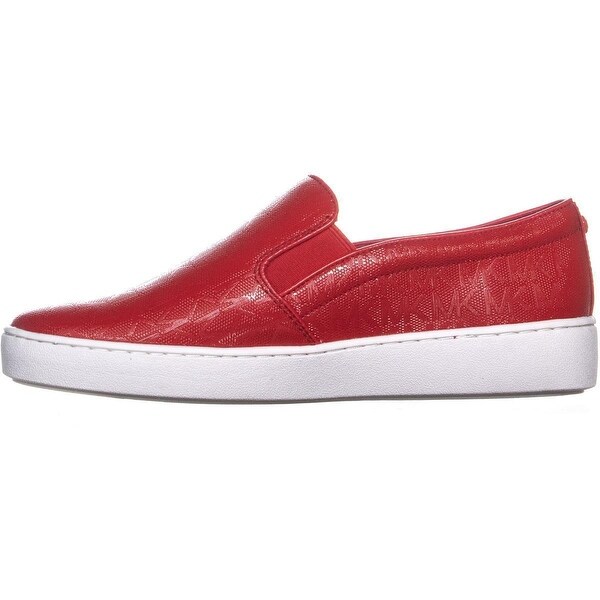 michael kors red slip on shoes