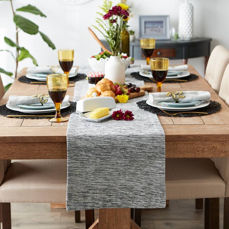 Tonal Recycled Cotton Slubby Rib Table Runner