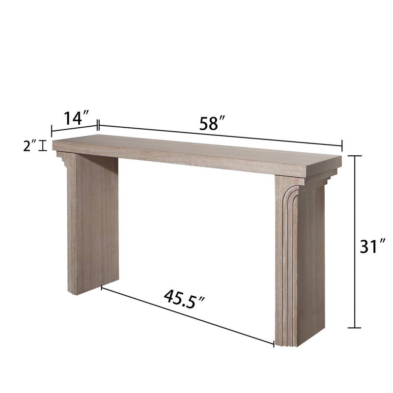 Modern Minimalist Wooden Console Table, Hallway Tables with Curved Legs