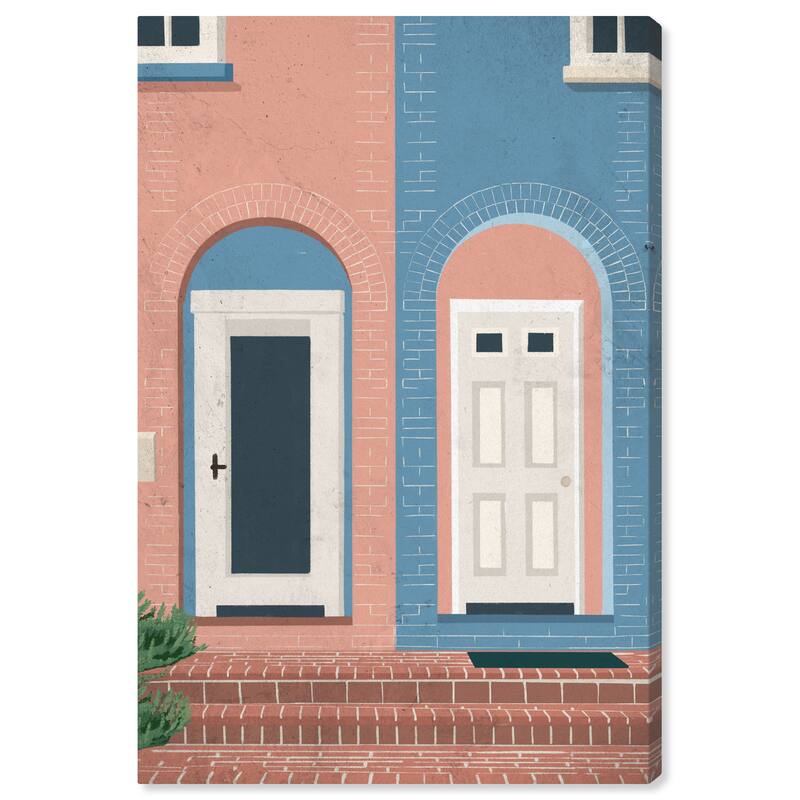 Wynwood Studio Canvas Architecture and Buildings Inverse Entrances Pink and Modern & Contemporary Wall Art Canvas Print