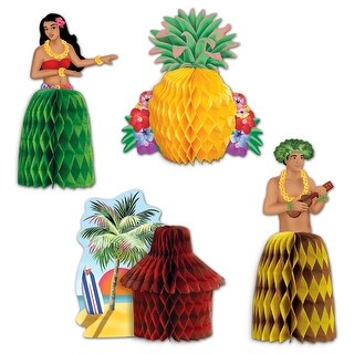 Shop Club Pack Of 48 Colorful Hawaiian Luau Mini Honeycomb