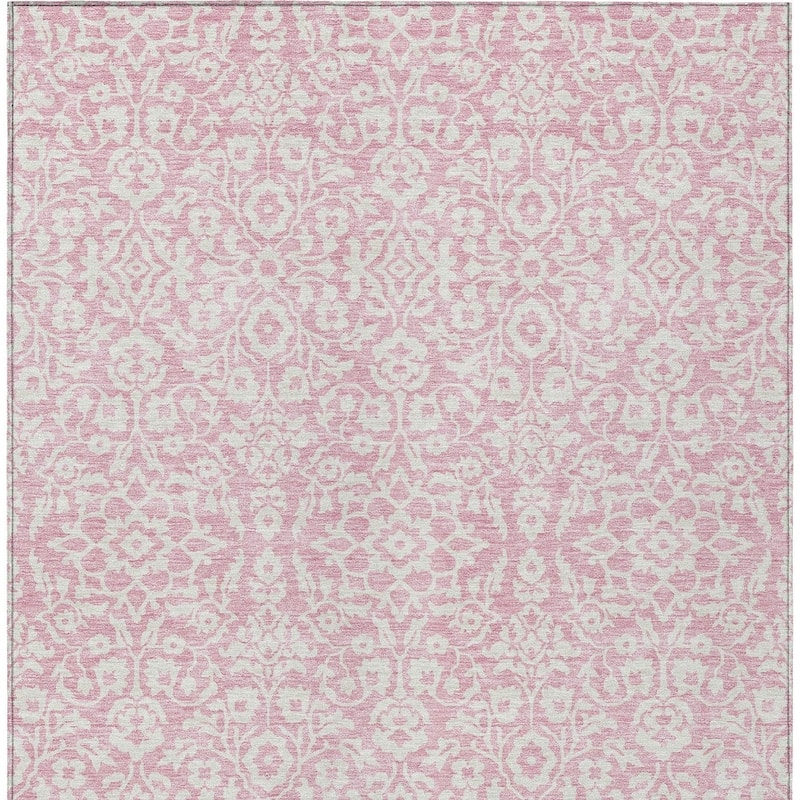 HomeRoots Damask Traditional Rectangle Outdoor Rug