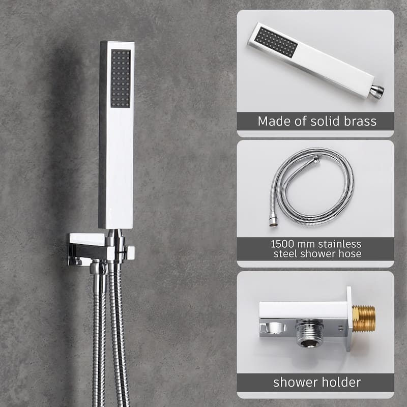 3 Function 10-inch Wall Mounted Dual Shower Heads Shower System