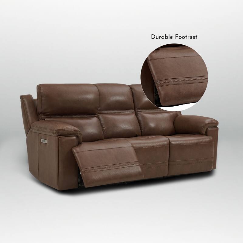 Genuine Leather Dual Power Sofa with Zero Gravity, Adjustable Headrest, Footrest, USB/Type-C
