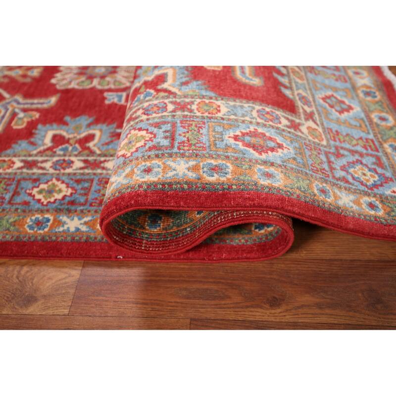Kazak Foyer Rug Hand-Knotted Grey Wool Carpet - 3'0" x 5'3"