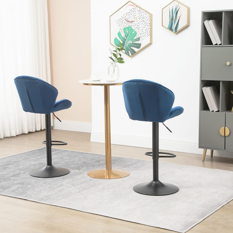 Bar Stools Set of 2 - Adjustable Barstools with Back and Footrest, Counter Height Bar Chairs for Kitchen, Pub