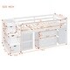 preview thumbnail 6 of 7, White Solid Wood Loft Bed with Retractable Desk, Storage Stairs, Storage Drawers, and Shelves