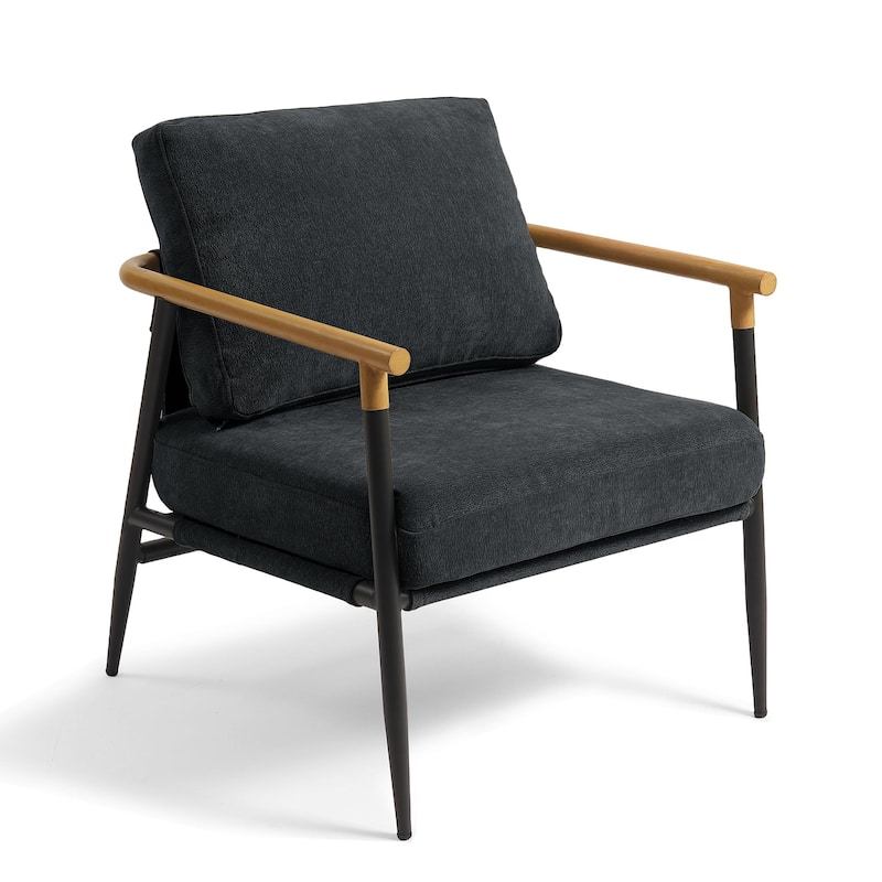 27" W Modern Upholstered Metal Frame Accent Chair