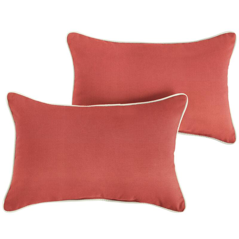 Sunbrella Canvas Henna/ Canvas Natural Indoor/ Outdoor Pillow Set