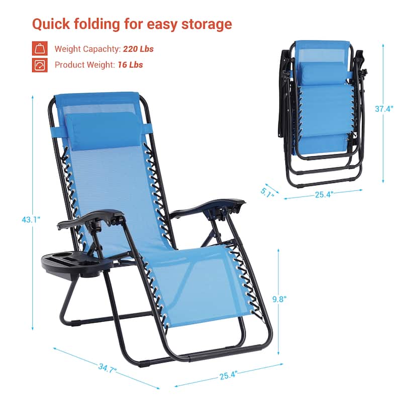 LIVOOSUN Zero Gravity Patio Chairs (Set of 2)