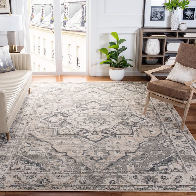 SAFAVIEH Pyramid Jack Traditional Rug - 9' x 12' - Ivory/Grey