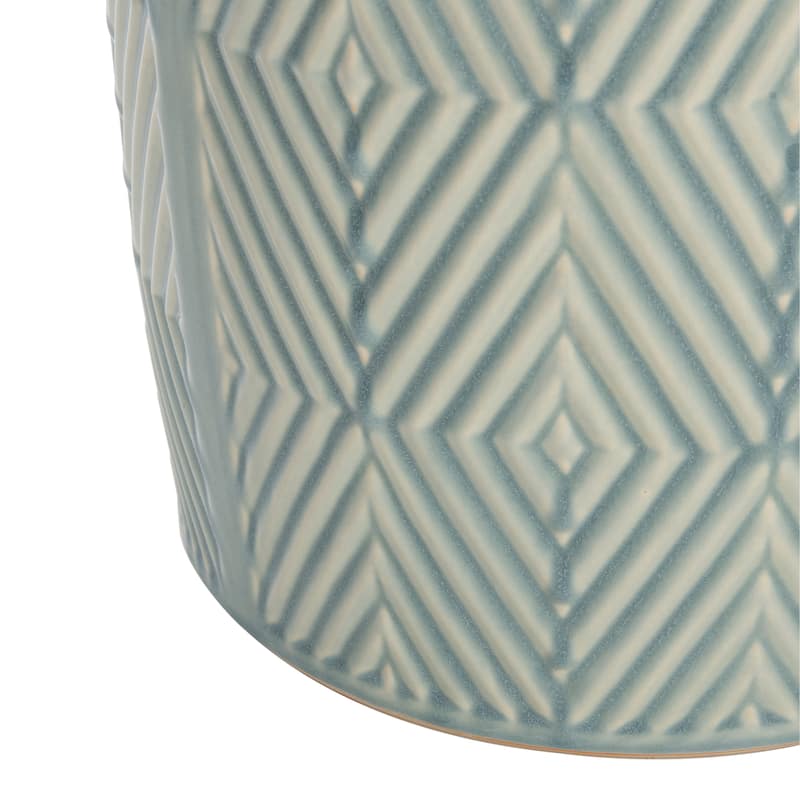SAFAVIEH Zoa Indoor/ Outdoor Diamond Geometric Ceramic Decorative Garden Stool