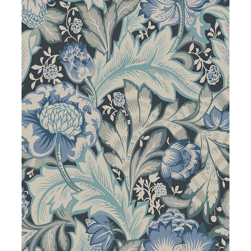 Seabrook Designs Acanthus Garden Nonwoven Unpasted Wallpaper - 20.9 in. W x 33 ft. L - Bluestone & Golden