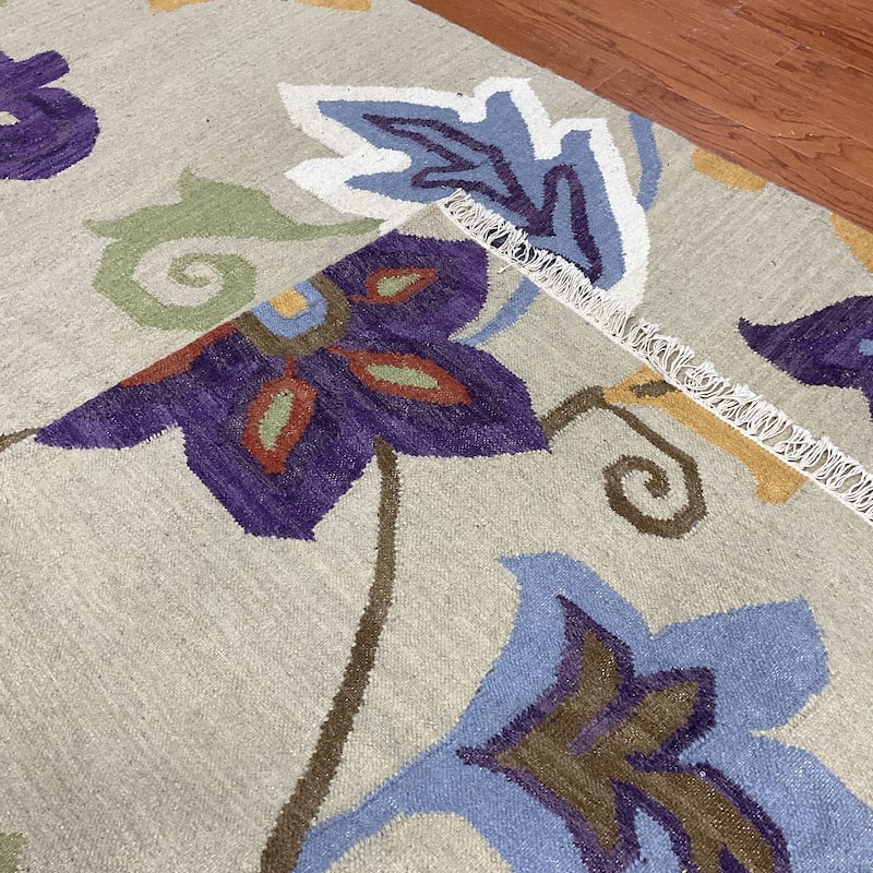 HERAT ORIENTAL Handmade 5'1 x 7'6 Vegetable Dye Wool Kilim - 5'1" x 7'6"