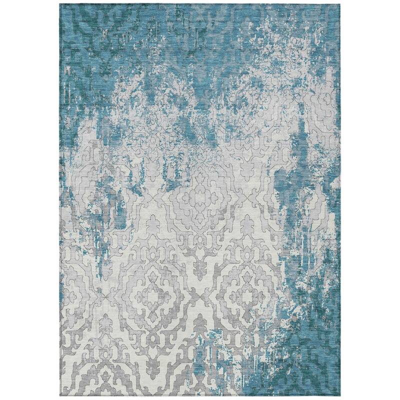 HomeRoots Medallion Transitional Rectangle Outdoor Rug