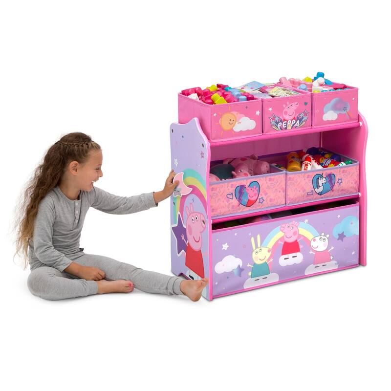 Peppa Pig 6 Bin Design and Store Toy Organizer by Delta Children